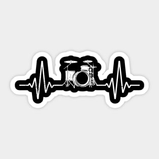 Drums Heartbeat for Drummers & percussionists Sticker